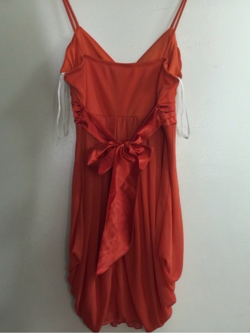 Fairy Coquette Taboo Sweetheart Straps Fit & Flare Dress L Tie Back Orange - Picture 3 of 5